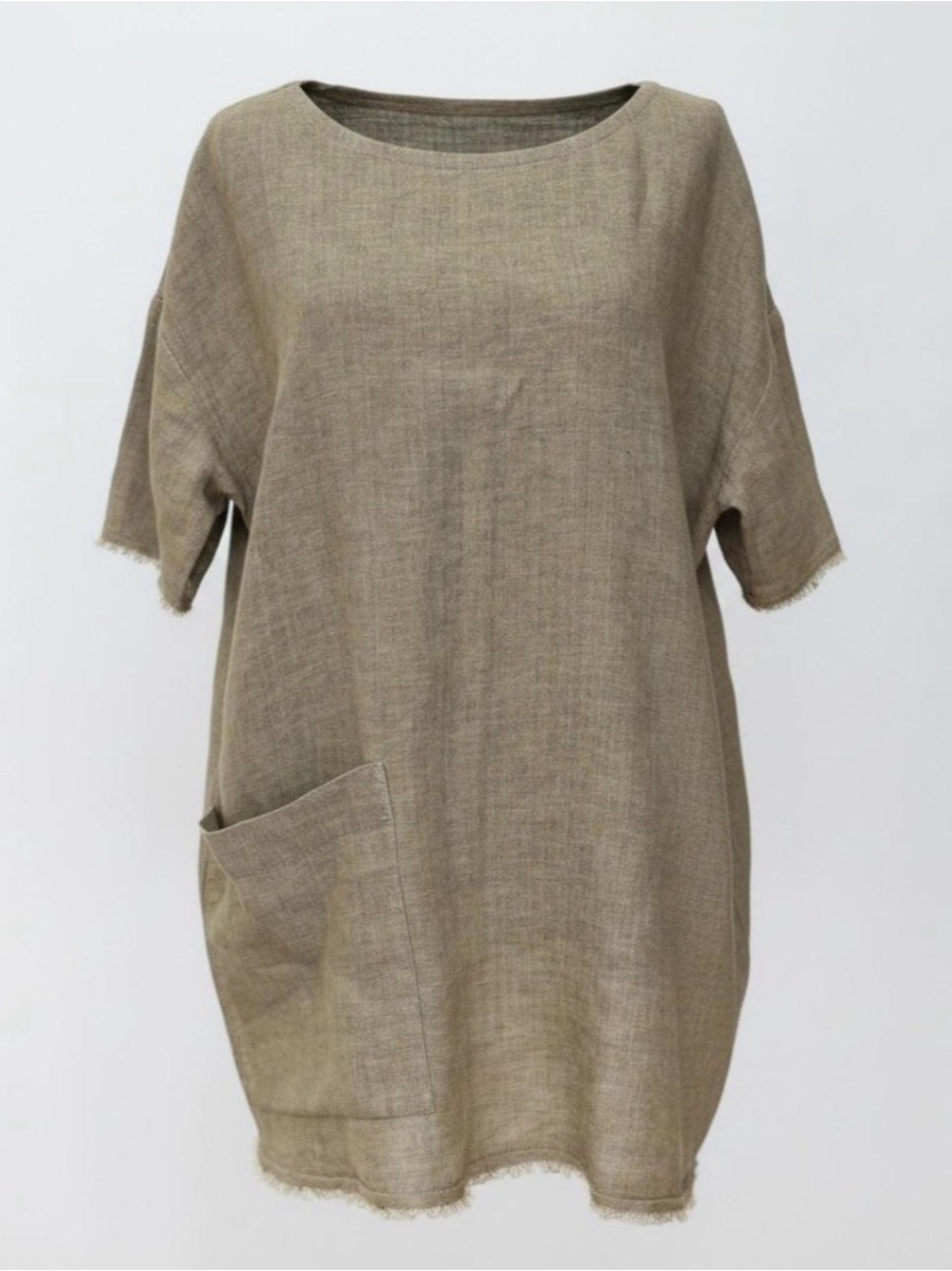 Eileen Fisher Organic Linen Raw Hems Tunic Top/Dress